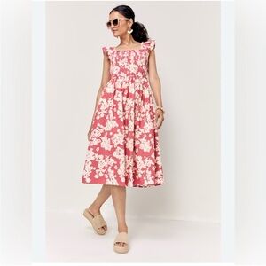 New with Tags - Mi Ami for Francesca’s Red and White Smocked Tiered Sundress